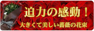 バラの花束と