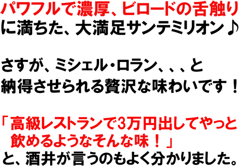 （赤）レイモン・ユエ サンテ・ミリオン　グラン・クリュ2010　パワフル濃厚