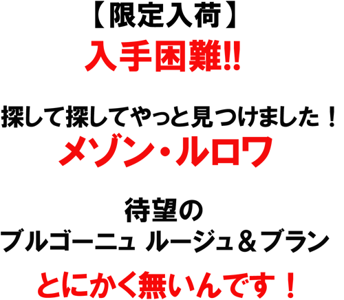 入手困難！！メゾン・ルロワ　ブルゴーニュ赤白