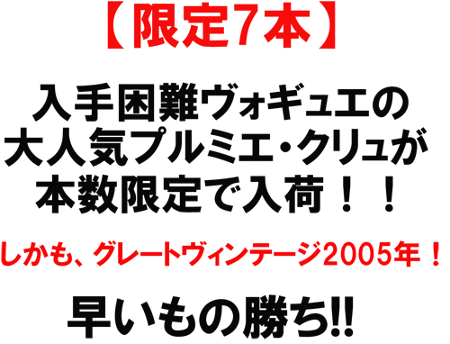 ジョルジュ・ド・ヴォギュエ シャンボール・ミュジニープルミエ 2005入手困難