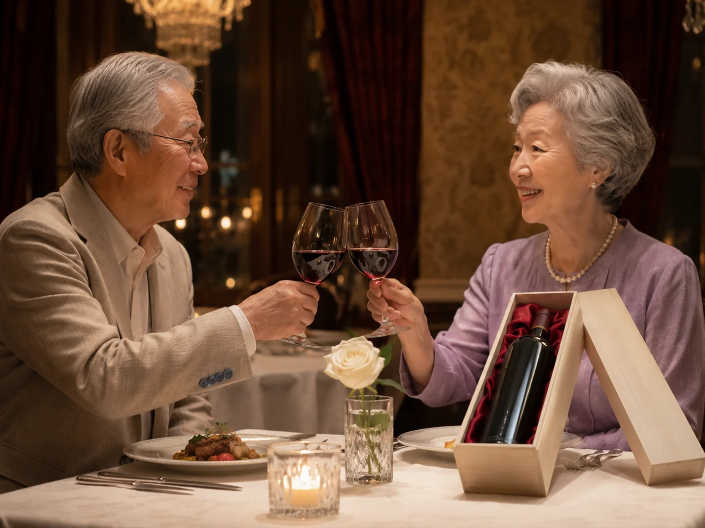 金婚式 結婚50周年 ご両親の祝杯 70代ご夫婦