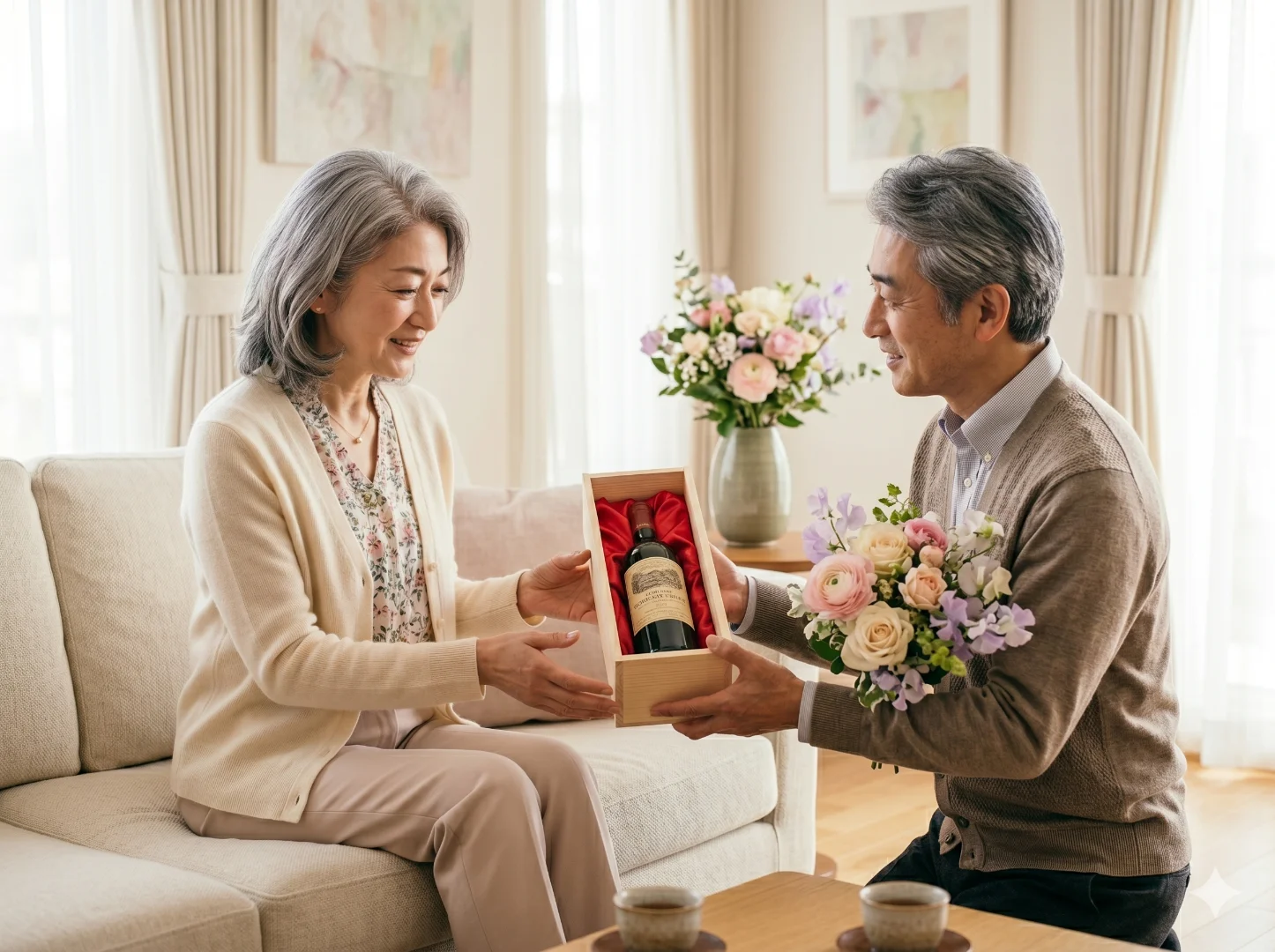 ダイヤモンド婚 結婚60周年 高齢ご夫婦への祝杯 永遠の絆