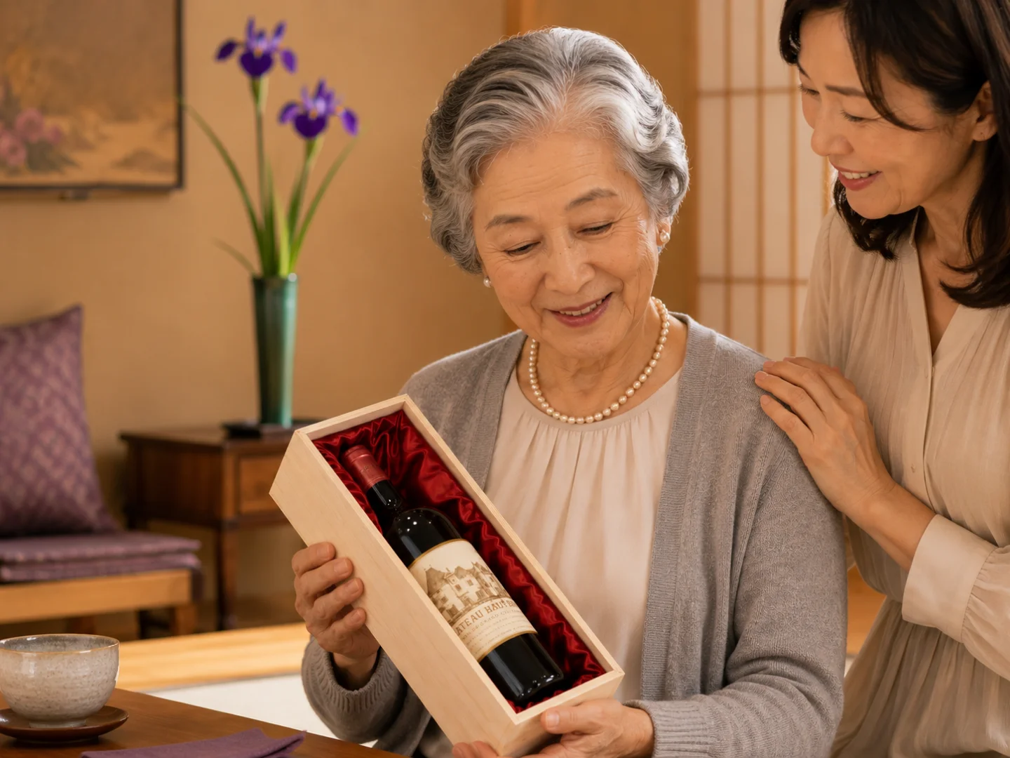米寿祝い・4世代揃う盛大な祝宴・銘酒のヴィンテージワイン