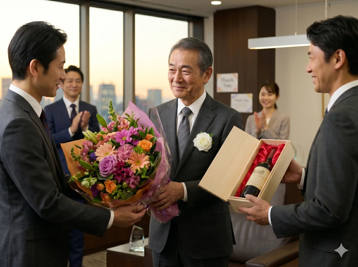 定年退職60-65歳の方への生まれ年ヴィンテージワインの贈呈