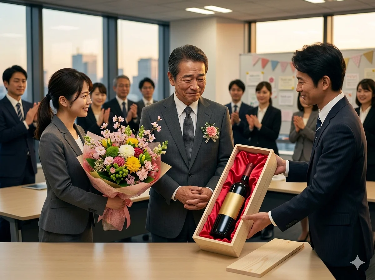 永年勤続記念10年20年30年のヴィンテージワイン贈呈