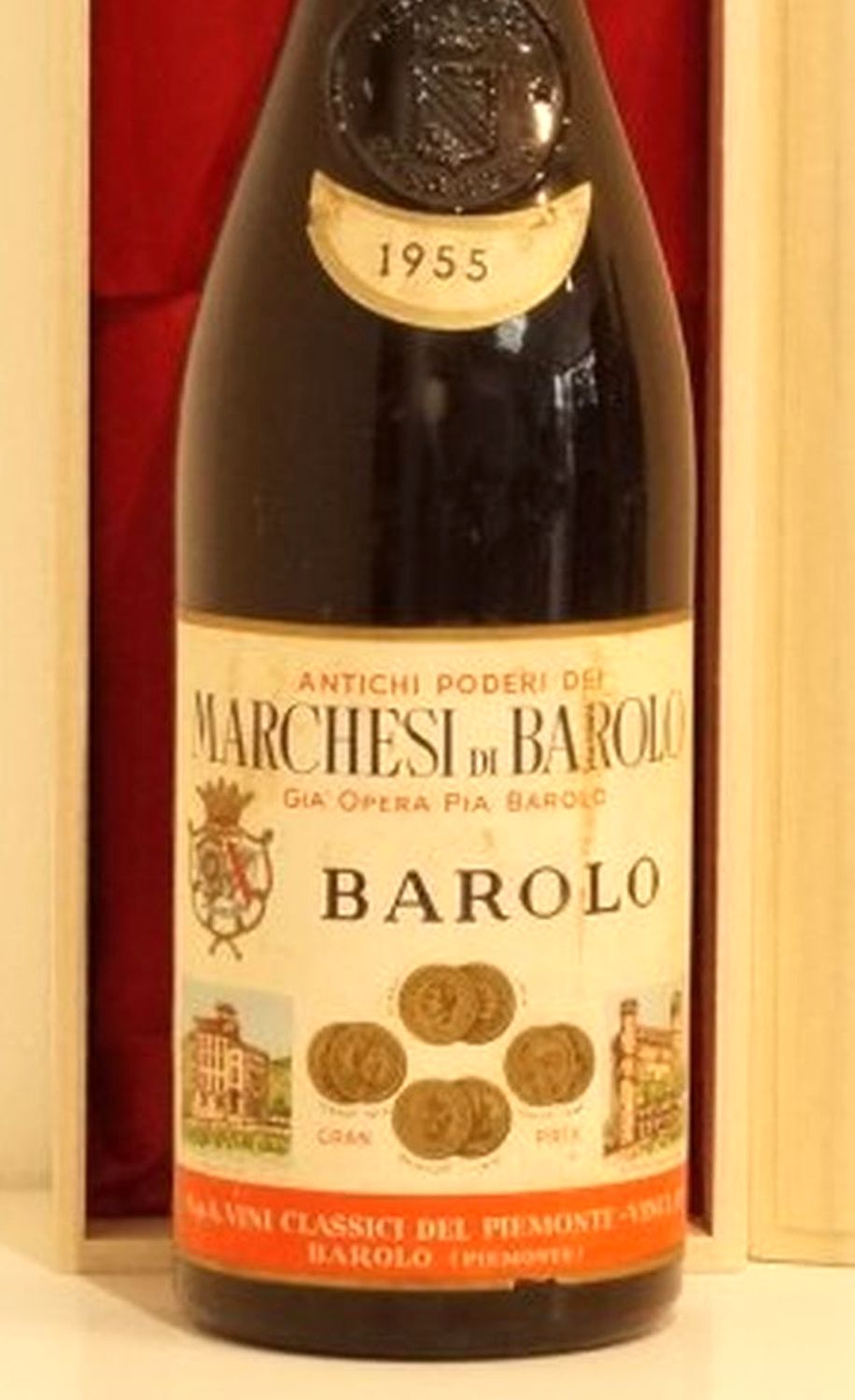 １９５５年 バローロ マルケージ・ディ・バローロ 赤ワインのラベル画像