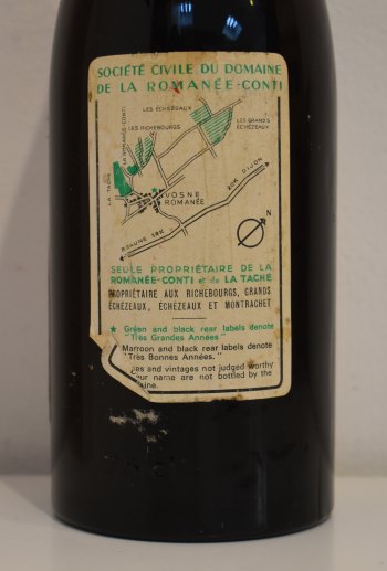 １９６３年 DRC ロマネ・コンティのラベル画像