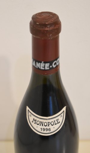 １９９６年 DRC ロマネ・コンティ 赤ワインのラベル画像