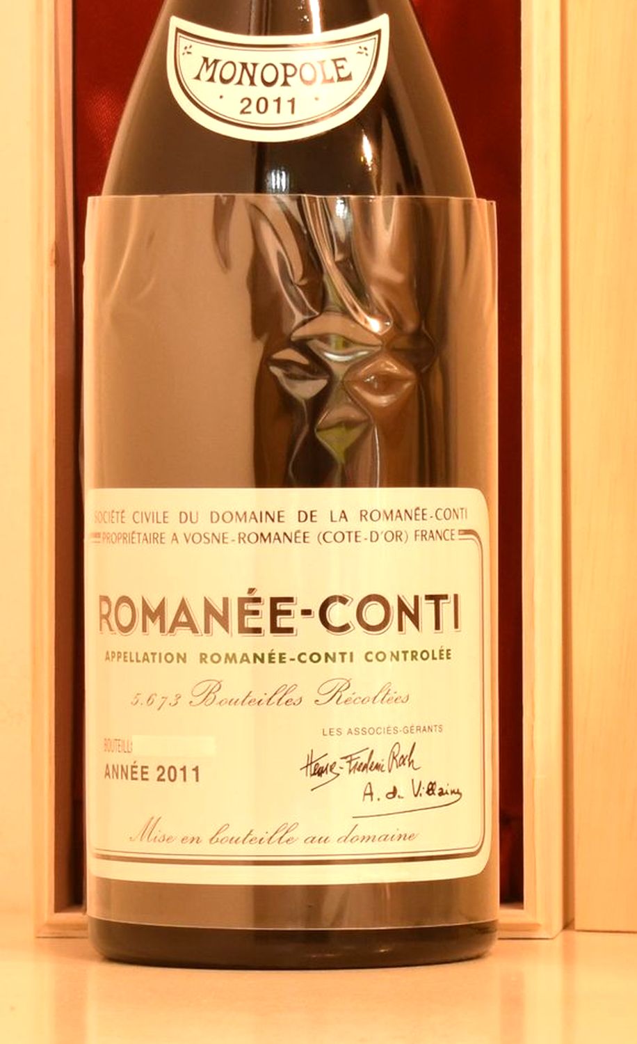 ２０１１年 DRC ロマネ・コンティ（ファインズ輸入） 赤ワインのラベル画像