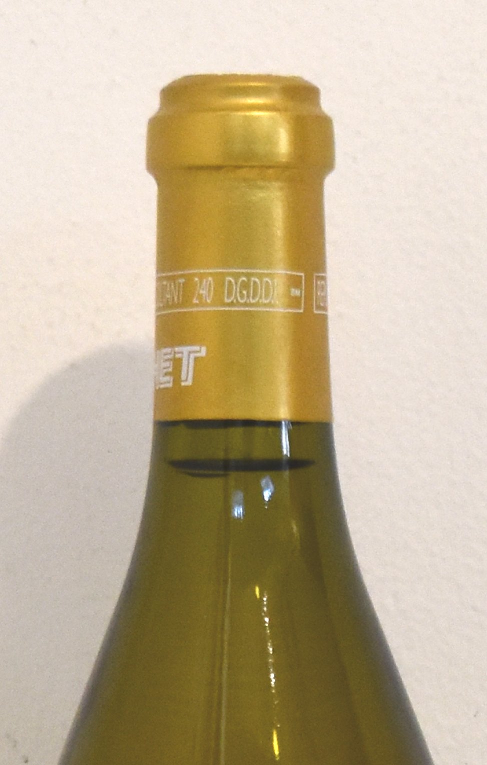 ２０１３年 DRC モンラッシェ（ファインズ輸入） 白ワインの液面画像