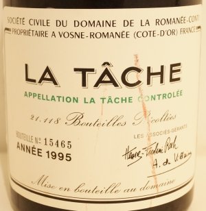 １９９５年　DRC　ラ・ターシュ　（ドメーヌ・ド・ラ・ロマネ・コンティ）のボトル画像