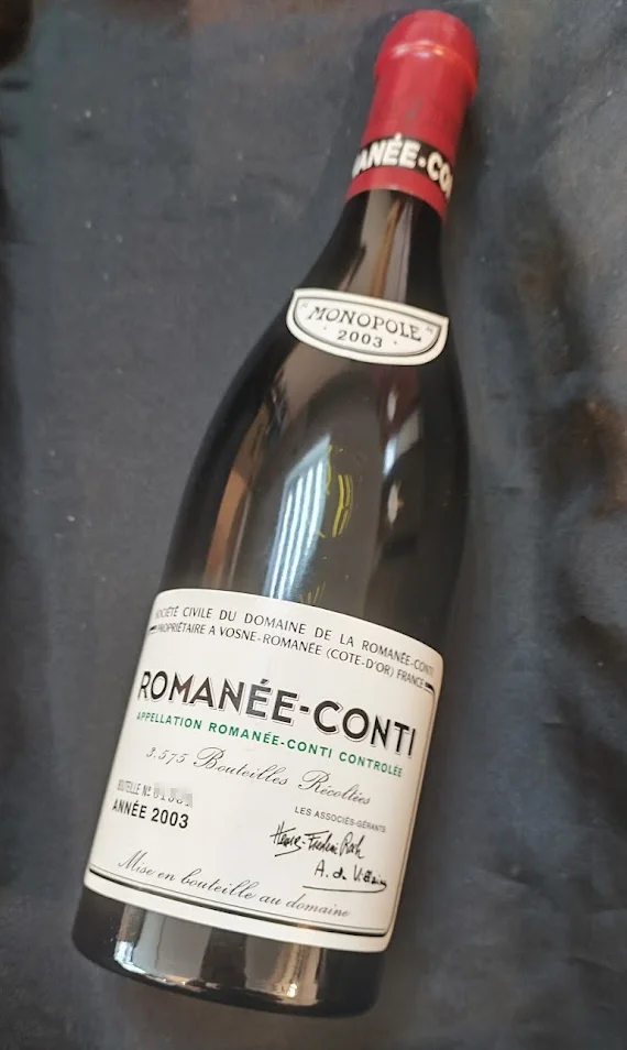 ロマネ・コンティ2003年 DRC ボトル正面 ラベル ROMANÉE-CONTI GRAND CRU