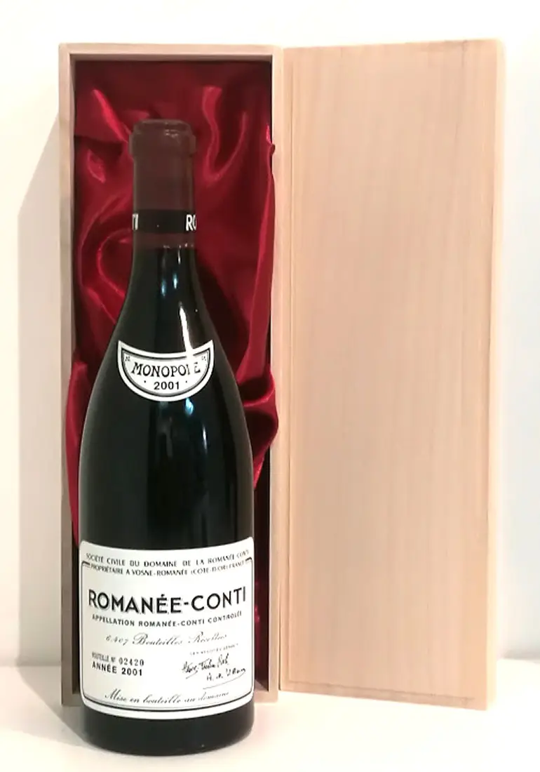 ロマネコンティ　空き瓶　DRCロマネコンティ 2001年　コルク付き ロマネコンティ 空き瓶 DRCロマネコンティ 2001年 コルク付き