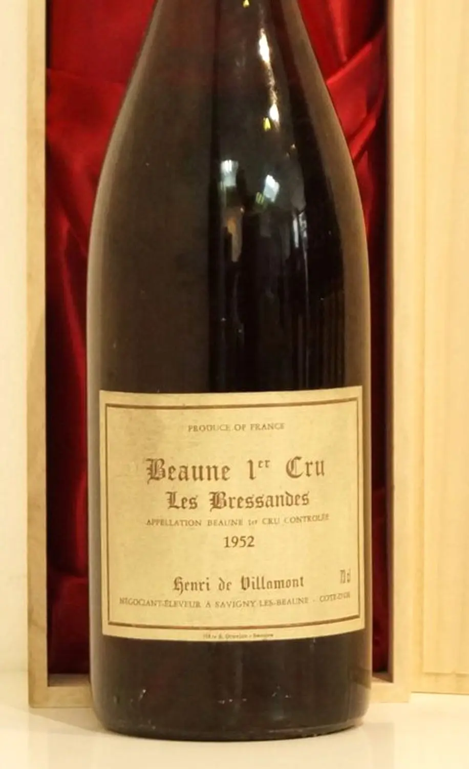 1952年 ボーヌ・ブレッサン アンリ・ド・ヴィラモント 赤ワイン
