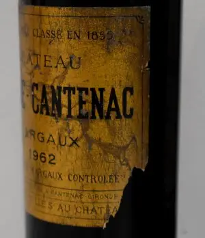 1962年 シャトー・ブラーヌ・カントナック（ラベルの状態をお